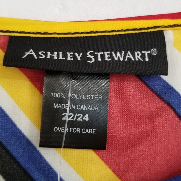 Ashley Stewart Tie Front Geometric Print Tank Blouse Size 22/24 - Picture 6 of 7